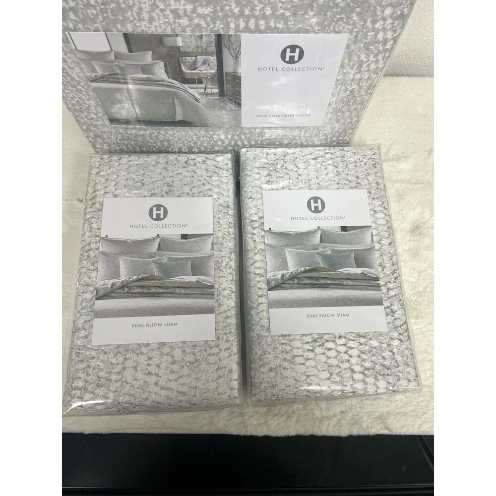 Hotel Collection Tessellate King Duvet Cover + 2 King Shams NEW